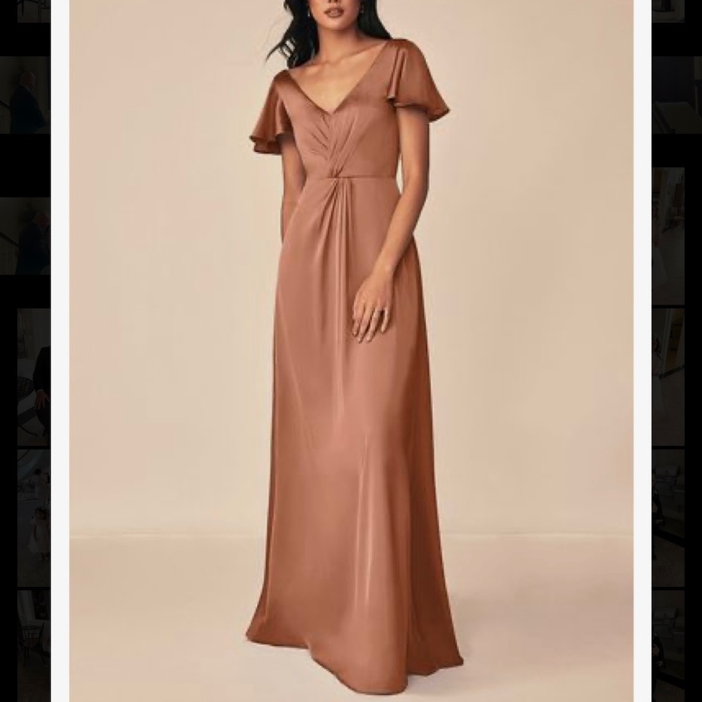Azazie Soren Stretch Satin Dress, Size 12, Formal Wedding Bridesmaid Dress